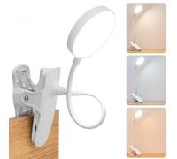 Lampara Pinza Lampara Escritorio con Pinza, 3 Colores y Brillo Ajustable LED Luz Lectura, USB Lámpara de Escritorio, Lámpara Mesa pare Estudio Leer Cama, Lampara Lectura Cama con Flexo Pinza Cabecero