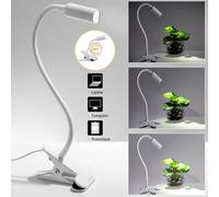 Lámpara pinza LED aluminio blanco 4V temporizador ajustable