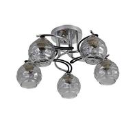 Lampara etna 5xe14 cromo/wengue 23x46x46 cm