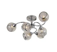 Lampara plafon metal color cromo serie stanley 68cm