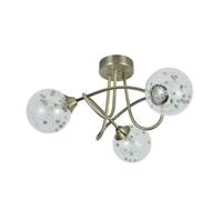 Lampara plafon metal color dorado serie rio de janeiro 37cm 21 cm