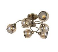 Lampara plafon metal color dorado serie stanley 68cm