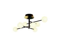 Mantra Iluminación Plafón de bodega, hierro, negro, 7 luces, cristal, blanco