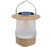 Lámpara portátil para tienda de campaña solar USB-C para senderismo y pesca | Material ABS y PC, construcción, color naranja o caqui, tamaño del 13.5x9.9x15cm, diseño ligero