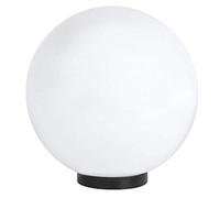 Lámpara Redonda Blanco para Exterior & Jardín para Corriente E27, LED Adecuado Resistente-Uv & Resistente a la Intemperie IP44 Lámpara de Jardín Bola Lámpara de Globo Con Placa de Suelo Sin Cable