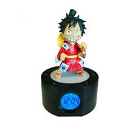 Teknofun - One Piece Licencia Oficial - Reloj Despertador Luffy - Azul, Rojo y Negro - Funciona con Pilas (3X AAA) o USB-C (Cable Incluido) - 811638