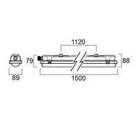 Lámpara resistente a la humedad Resisto 1500 de Sylvania, 55 W, 840, sensor de