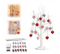 Lámpara romántica de árbol de Abedul en Forma de corazón con LED 18 Corazones Colgantes, Decoraciones del día de San Valentín Abedules iluminados, para decoración de Bodas de San Valentín en el 1 pcs