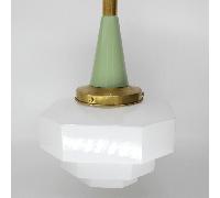 Lámpara Scala Verde Oliva Opal Blanca Brillo