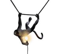 Lámpara SELETTI Monkey, ancho 44 cm, negra, enchufe, IP44