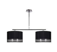 Lampara serie menorca 2xe27 cromo/negra regx86x25 cm