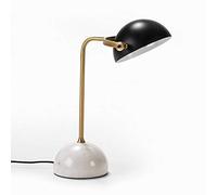 LAMPARA SOBREMESA 36X25X48 MARMOL BLANCO/METAL DORADO/NEGRO SIN BOMBILLA