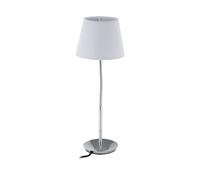 Relaxdays Lámpara de sobremesa con pie flexible blanco,plata