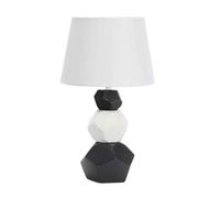 Sobremesa ceramica foz 1xe27 blanc/neg pant blanca 41x24x24 cm