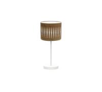Sobremesa piron 1xe14 blanco/madera oscura 42x17x17 cm marca fabrilamp