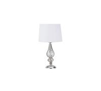 Sobremesa cebrano 1xe27 cromo c/pant blanca 30x30x55 cm