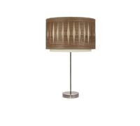 Sobremesa alto alexandra 1xe27 cuero/madera oscura 61x30x30 cm