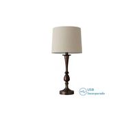 Sobremesa khalifa1xe27 marron 60´5x28x28 cm puerto usb