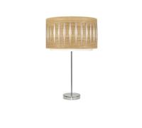 Sobremesa alto alexandra 1xe27 niquel/madera clara 61x30x30 cm