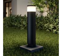 lámpara sobremuro LED Lucande Corban, gris, puerta, enchufes, IP44