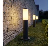 Lámpara sobremuro Lindby Statius, 45 cm, antracita/ópalo, acero inoxidable