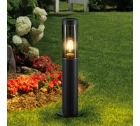 Lámpara sobremuro Lindby Statius, antracita/transparente, hierro, 45 cm True