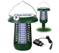 Lámpara Solar Antimosquitos 2 en 1: Luz UV Anti-Insectos + Luz Blanca Iluminación. Interior/Exterior. Energía Solar + Red (Incluye Adaptador) Portátil: Ideal jardín, terraza, Camping. Gran Autonomía