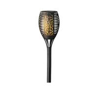 Lámpara Solar Antorcha Negro Con Llama D.12x62, 5 CM Blanco Cálido Accesorios