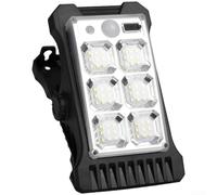 Lámpara solar con clip, luz impermeable con sensor de movimiento con recarga USB para seguridad al aire libre, valla, jardín y camino (solar de 19 A)