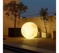 Lámpara solar con forma de luna, luces decorativas para exteriores, luz LED esférica que cambia de color, luz de esfera para bar, patio, piscina, camino, luz nocturna, decoración relajante (tipo colg
