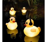 Lámpara solar con forma de pato para piscina y estanque, luz LED de jardín de 40 cm, pato decorativo inflable e impermeable, 1 unidad.