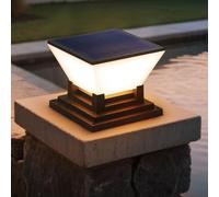 Lámpara solar de columna al aire libre de la luz del poste del jardín, 3 temperaturas de color IP65 impermeable luz del pilar para el camino de la entrada del patio