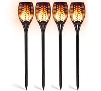 Lámpara solar de jardín con 96 luces LED para anochecer hasta la mañana parpadeos, antorchas de jardín, lámpara solar, lámpara de jardín, IP65 impermeable, antorchas solares para exteriores