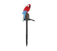 Lámpara Solar de Loro Resina Exterior Automática(red) | Panel solar eficiente, para carga diurna, blanca cálida nocturna, sensor , sin cables