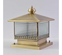 Lámpara solar de lujo para postes, farola exterior de metal cobre para iluminación de pilar, ideal para pasillos, patios y porches. Electricidad municipal - Pequeña, Ele,Municipal Electricity-Medium