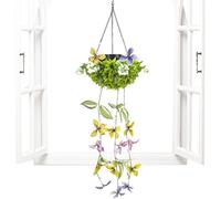 Lámpara solar de mariposa para exteriores - Lámpara de patio impermeable colgante con zarcillos, luces solares de jardín, para terraza, patio, jardín, balcones, pasarelas, vallas, paredes, árboles