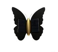 Lámpara solar de pared con protección impermeable IP65, diseño de mariposa para paredes interiores y exteriores, iluminación de ahorro de energía hacia arriba y hacia abajo (blanco (6500 K))