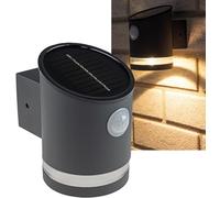 Lámpara solar de pared LED SWL 119-A Lámpara solar con detector de movimiento PIR Lámpara exterior con célula solar IP44 Antracita