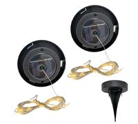 Lámpara solar de repuesto superior de 8 cm, luces solares de repuesto con cadena de luces, repuesto para luces LED de jardín, luces de suelo, tapa de repuesto con cadena de luces LED de 600 mAh, panel