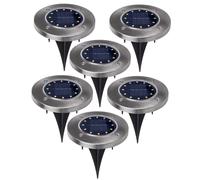 Maclean MCE318 Lámpara Solar Foco Solar para Jardín Iluminación de Caminos 12 LED SMD, 4000K, Ni-MH 600 mAh, 0,7W, IP44 (6 Unidades)