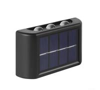 Lámpara solar impermeable al aire libre, diseño de espejo convexo, material (luz cálida de 6 LED)
