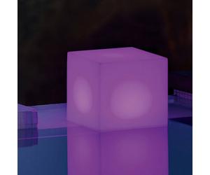 Lámpara solar Newgarden Cuby, forma de cubo, altura 20 cm