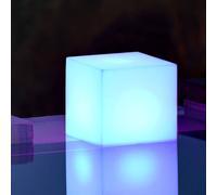 Lámpara solar Newgarden Cuby, forma de cubo, altura 32 cm