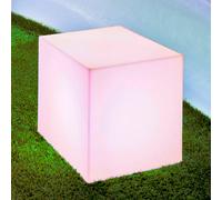 Lámpara solar Newgarden Cuby, forma de cubo, altura 43 cm