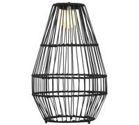 Lámpara solar Outsunny, lámpara solar de ratán, luz de camino impermeable con sensor de luz, lámpara LED automática de jardín con diseño de tambor, para balcón, terraza, patio, acero, negro