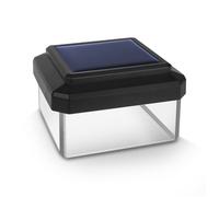 Lámpara Solar Poste Valla LED Tapa del Poste Luces Solares Jardin Exterior Negro