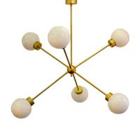 Lampara Sputnik Globo 6 luces Cromo Blanco - opal mate