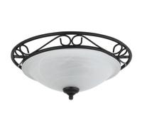 Lámpara techo Athen negro mate E27 2x60W D37