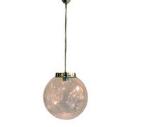 Lampara Techo Bola Transparente Portaglobos Acero Cadena 25