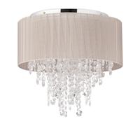 Lampara techo cristal elegante textil lámpara colgante lámpara de organza
